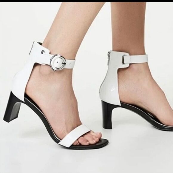 Rag & Bone Ellis Mid Patent Leather Heel in White New in box - Picture 1 of 8